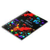 Bar, Bat Mitzvah Neon Paint Spritzer Gästebuch Notizblock (Linke Seite)