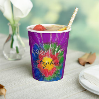 Bar Bat Mitzvah Paper Cup Elegante Farben Pappbecher