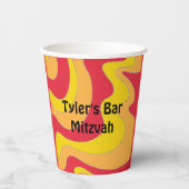 Bar Bat Mitzvah Paper Cup Hippie Waves Pappbecher (Vorderseite)