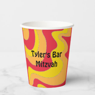 Bar Bat Mitzvah Paper Cup Hippie Waves Pappbecher