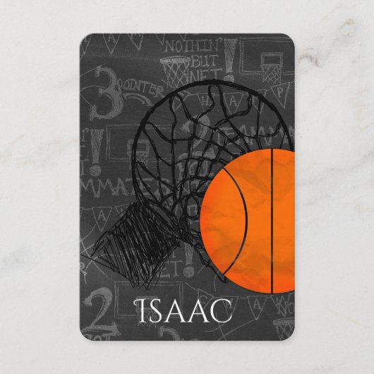 Bar Bat Mitzvah RSVP Card Basketball Thema (Vorderseite)