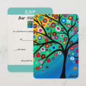 Bar Bat Mitzvah RSVP Card Tree of Life Karte (Vorne/Hinten)