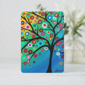 Bar Bat Mitzvah RSVP Card Tree of Life Karte (Stehend Vorderseite)