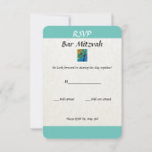 Bar Bat Mitzvah RSVP Card Tree of Life Karte (Rückseite)