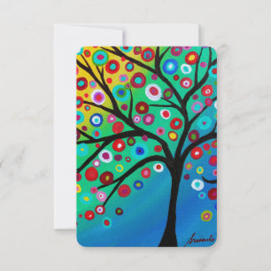 Bar Bat Mitzvah RSVP Card Tree of Life Karte