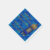 Bar-Bat Mitzvah Torah auf blauem Marmor Personalis Serviette (Ecke)