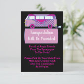 Bar Bat Mitzvah Transport Mini Bus Card Einladung (Stehend Vorderseite)