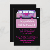 Bar Bat Mitzvah Transport Mini Bus Card Einladung (Vorne/Hinten)