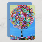 Bar bat mitzvah TREE OF LIFE EINLADUNGEN (Vorne/Hinten)