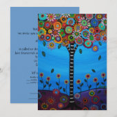 Bar bat mitzvah TREE OF LIFE EINLADUNGEN (Vorne/Hinten)