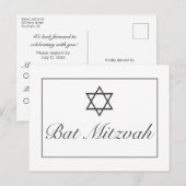Bar Bat Mitzvah UAWG Einladung Postkarte (Vorne/Hinten)