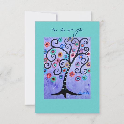 Bar Bat Mitzvah UAWG RSVP Karte (Vorderseite)