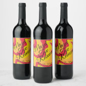 Bar Bat Mitzvah Weinflaschen Etikett Hippie Themed (Flaschen)