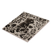 Bär Batik Steinzeug Waldtier Braun Grau Fliese (Seite)