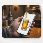 Bar Beer Flasche Pouring Bier Mousepad (Vorne)