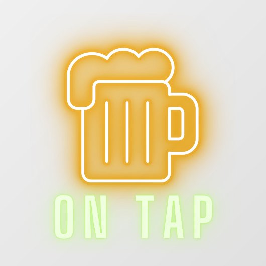 Bar Beer Neon Fensteraufkleber (Blatt)