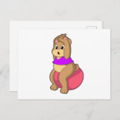 Bär bei Fitness mit Übungsball.PNG Postkarte (Vorne/Hinten)