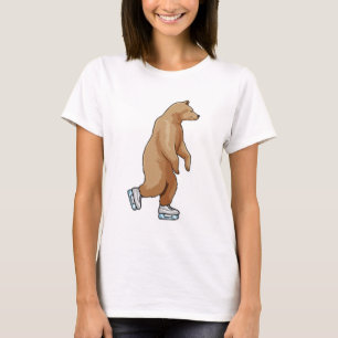 Bär bei Ice Skaten mit Ice-Skaten T-Shirt