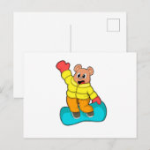 Bär bei Snowboard-Sportarten Postkarte (Vorne/Hinten)