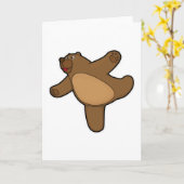 Bär bei Yoga Stretching-Übung Karte (Gelbe Blume)