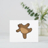 Bär bei Yoga Stretching-Übung Postkarte (Stehend Vorderseite)