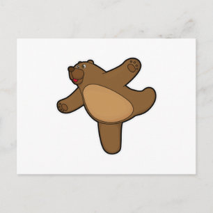 Bär bei Yoga Stretching-Übung Postkarte