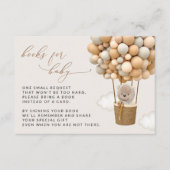 Bär, Beige Balloons, Babydusche Begleitkarte (Vorderseite)