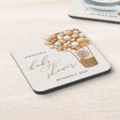 Bär, Beige Balloons, Heißluftballon, Babydusche Getränkeuntersetzer (Linke Seite)