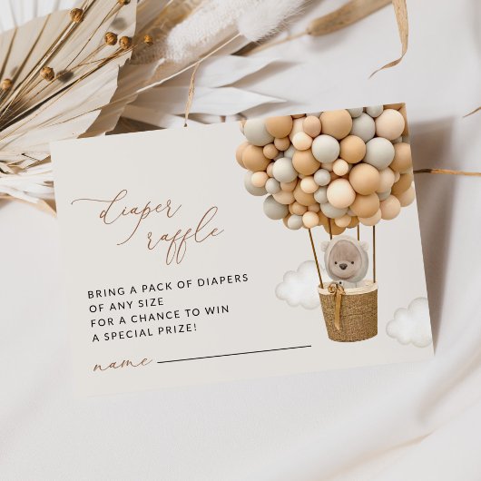 Bär, Beige Balloons, Windschutzscheibe für Babydus Begleitkarte