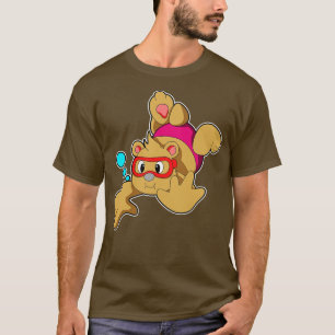 Bär beim Baden mit Schwimmbrille T-Shirt
