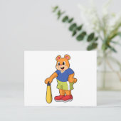 Bär beim Baseball mit Baseballschläger Postkarte (Stehend Vorderseite)