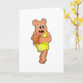 Bär beim Basketball Sports Karte (Gelbe Blume)