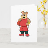 Bär beim Basketball Sports Karte (Gelbe Blume)