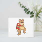 Bär beim Boxen mit Boxhandschuhen Postkarte (Stehend Vorderseite)
