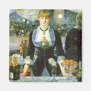 Bar beim Folies Bergere durch Manet, Vintage Kunst Magnet