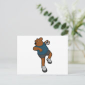Bär beim Handballspieler mit Handball Postkarte (Stehend Vorderseite)