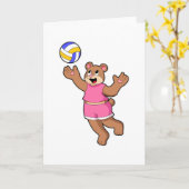 Bär beim Volleyball-Sport Karte (Gelbe Blume)