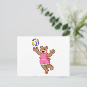 Bär beim Volleyball-Sport Postkarte (Stehend Vorderseite)