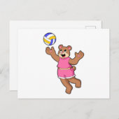Bär beim Volleyball-Sport Postkarte (Vorne/Hinten)