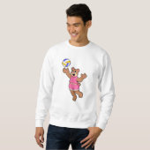 Bär beim Volleyball-Sport Sweatshirt (Vorne ganz)