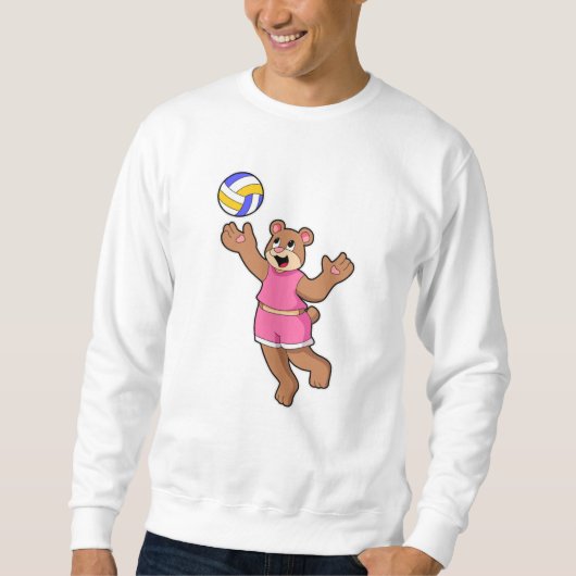 Bär beim Volleyball-Sport Sweatshirt (Vorderseite)