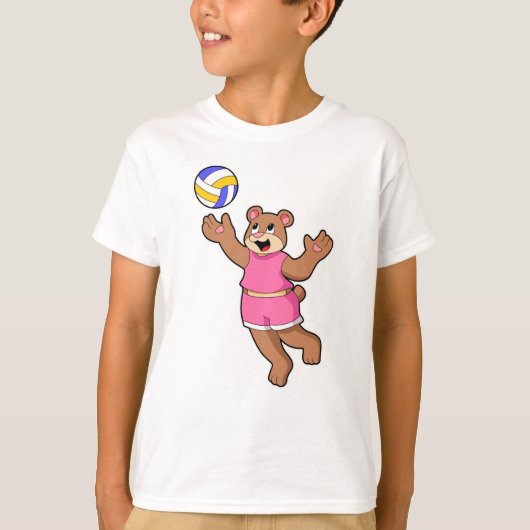Bär beim Volleyball-Sport T-Shirt (Vorderseite)