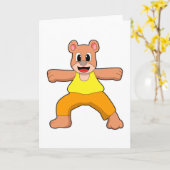 Bär beim Yoga im Stehenden Karte (Gelbe Blume)