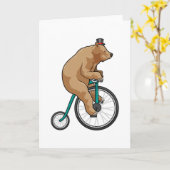 Bär beim Zirkus mit dem Fahrrad Karte (Gelbe Blume)