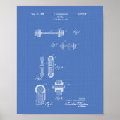 Bar Bell 1948 Patent Art Blueprint Poster (Vorne)