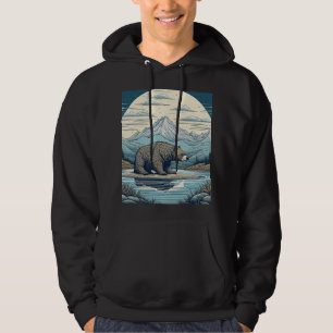 Bär, Berge, See, Vollmond Ai Kunst Hoodie