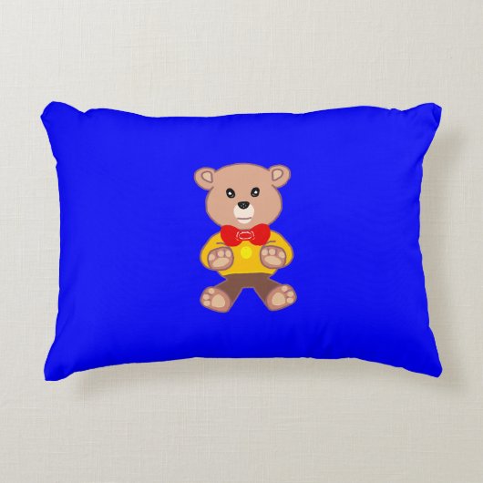 Bär Blau Dekokissen (Vorderseite)