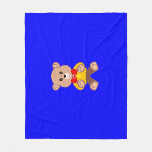 Bär Blau Fleecedecke