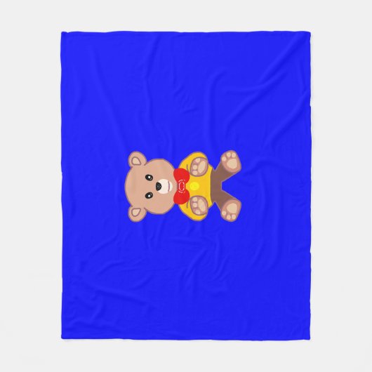 Bär Blau Fleecedecke (Vorderseite)