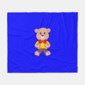 Bär Blau Fleecedecke (Vorderseite (Horizontal))